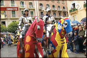 Knights forming part of the cavalcade, Valencia 2008