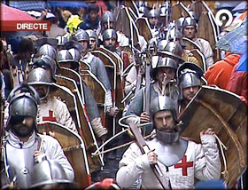 Armed foot soldiers forming part of the cavalcade, Valencia 2008